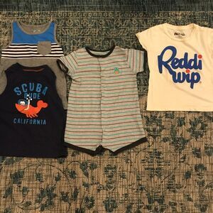 baby boys size 24m 24 month 4 Piece Lot Tanks, Tee Shirt, Romper